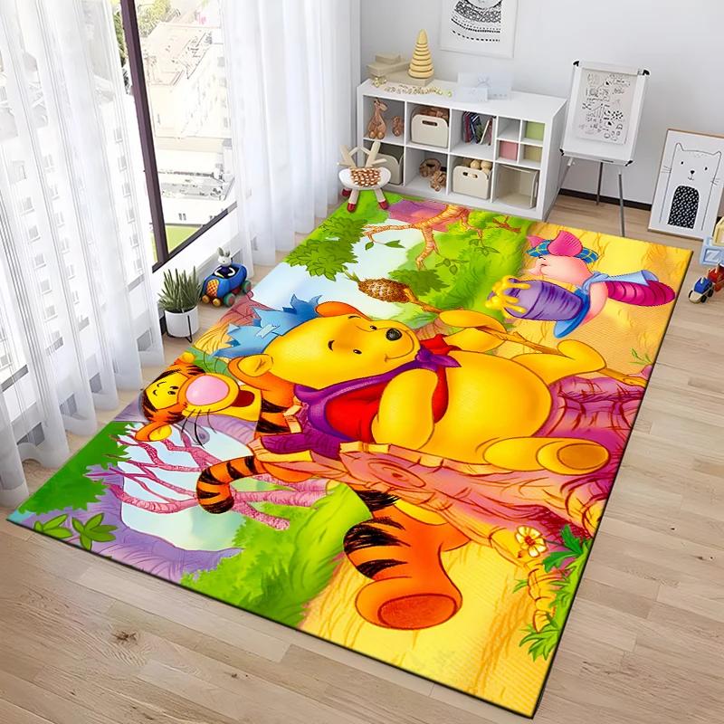 3D Various Styles and Sizes Winnie The Pooh Cartoon Carpet Home Living Room Bedroom Mats Sofa Doormat Decor Rugs, Fast Shipping