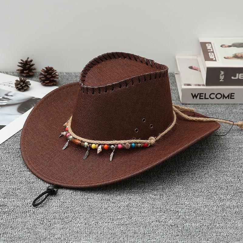 JYL TS Сделай сам Ковбойская шляпа Этнический стиль Шляпа для верховой езды Войлок darkcoffee розовый