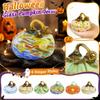 Hand Blown Glass Pumpkin Ornament with Swirled Stem for Table Centerpiece Fall Harvest Party Home Decor Display