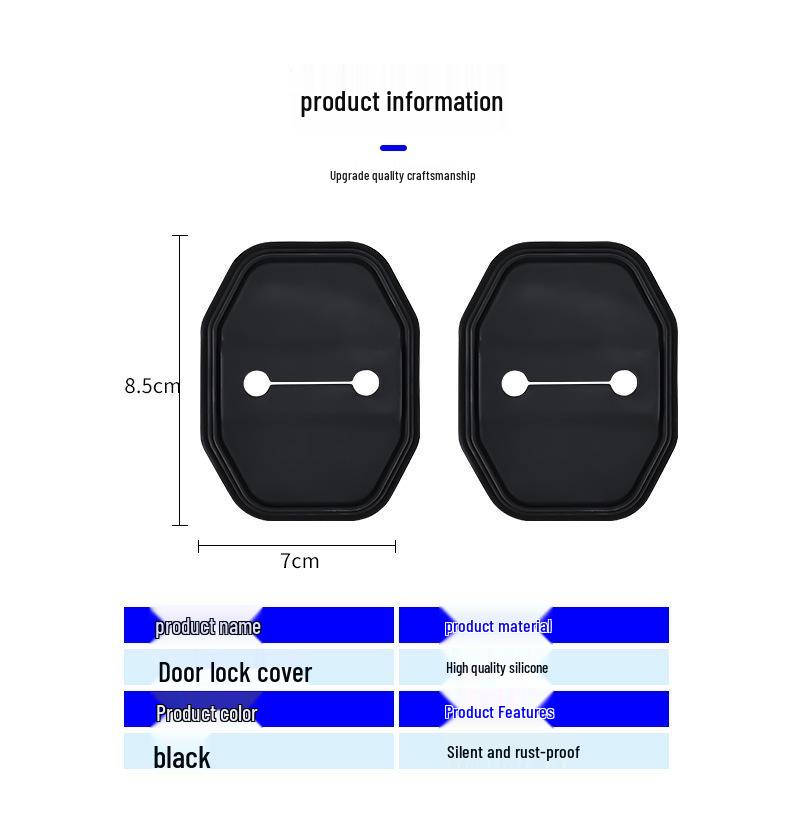 Car Door Lock Cover: Full Wrap Silicone Shock Absorption Pad