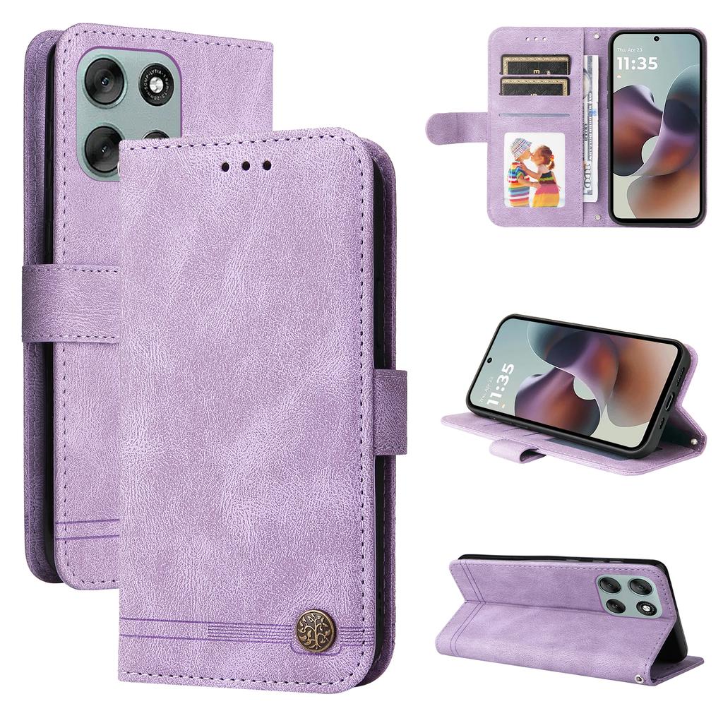 For Motorola Moto G56 5G Leather Wallet Cases Skin Touch Phone Cover Stand with Strap