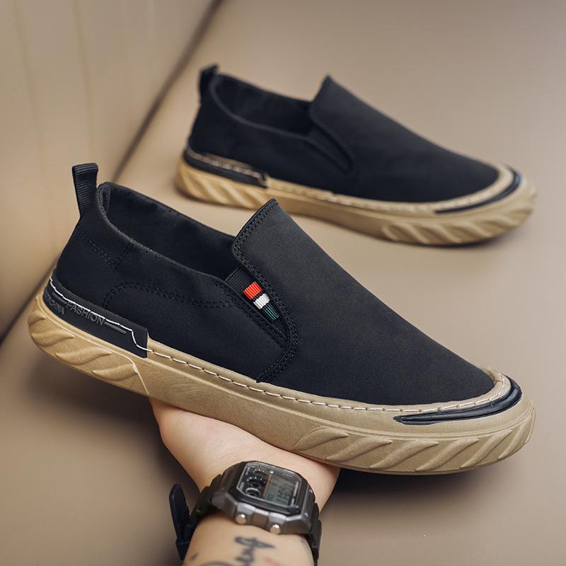 Ice Silk Men's Shoes Loafers Summer Breathable Thin Old Beijing Cloth Shoes Sports and Leisure Versatile Trend Canvas Board Shoes