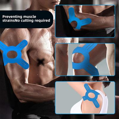 Pre-cut Kinesiology Tape Adhesive Cotton Sports Muscle Support Tape Waterproof Elastic Athletic Tape for Knee Wrist Joint Pain Relief
