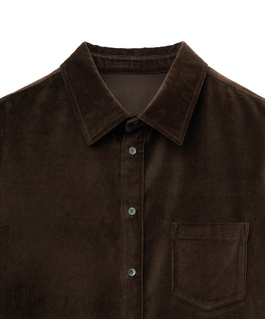 NOIRER Velvet Loose Fit Shirt (Brown)