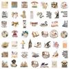 10/30/50pcs Transparent Retro Reading Stickers Cartoon Bookish Decals DIY Scrapbooking Suitcase Phone Case Graffiti Sticker Pack