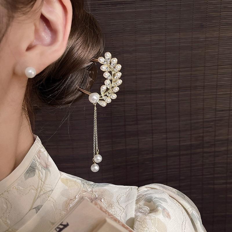 Sahte İnci Zirkonyum Buğday Püskül U Şekli Metal Saç Çubukları Moda Kadınlar Basit Başlık Charm Kızlar Çin Tarzı Takı Aksesuarları