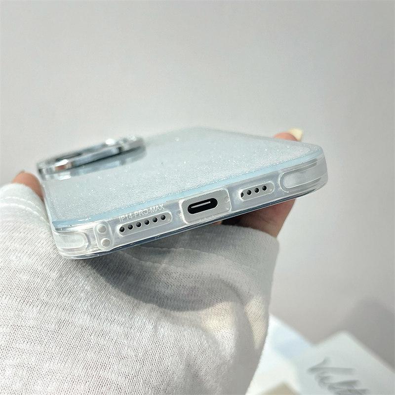Luxuriöse, minimalistische, transparente TPU-Hülle mit Glitzer im IMD-Design für das iPhone 15 Pro Max 14 Plus 13 12 Pro 11, All-Inclusive-Absturzsicherung