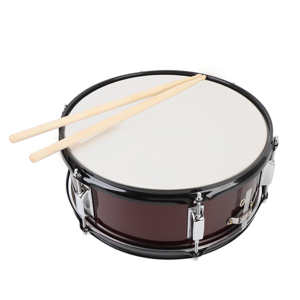 14x5.5in Snare Drum Set Blue Transparent Polyester Drumhead Professional Snare Drum Wine Red Finish