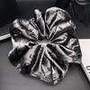 Elegant Chinese Satin Ink Painting Hair Tie for Women - Large Intestine Style Ponytail Accessory