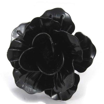 [J8051] - Dizajnový prsteň 'Flora' čierny