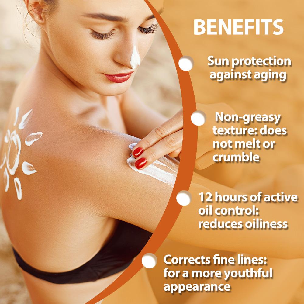 Facial Sunscreen-Sun Protection Against Aging-12 Hours Of Active Oil Control-Suitable For All Skin Types, 80g