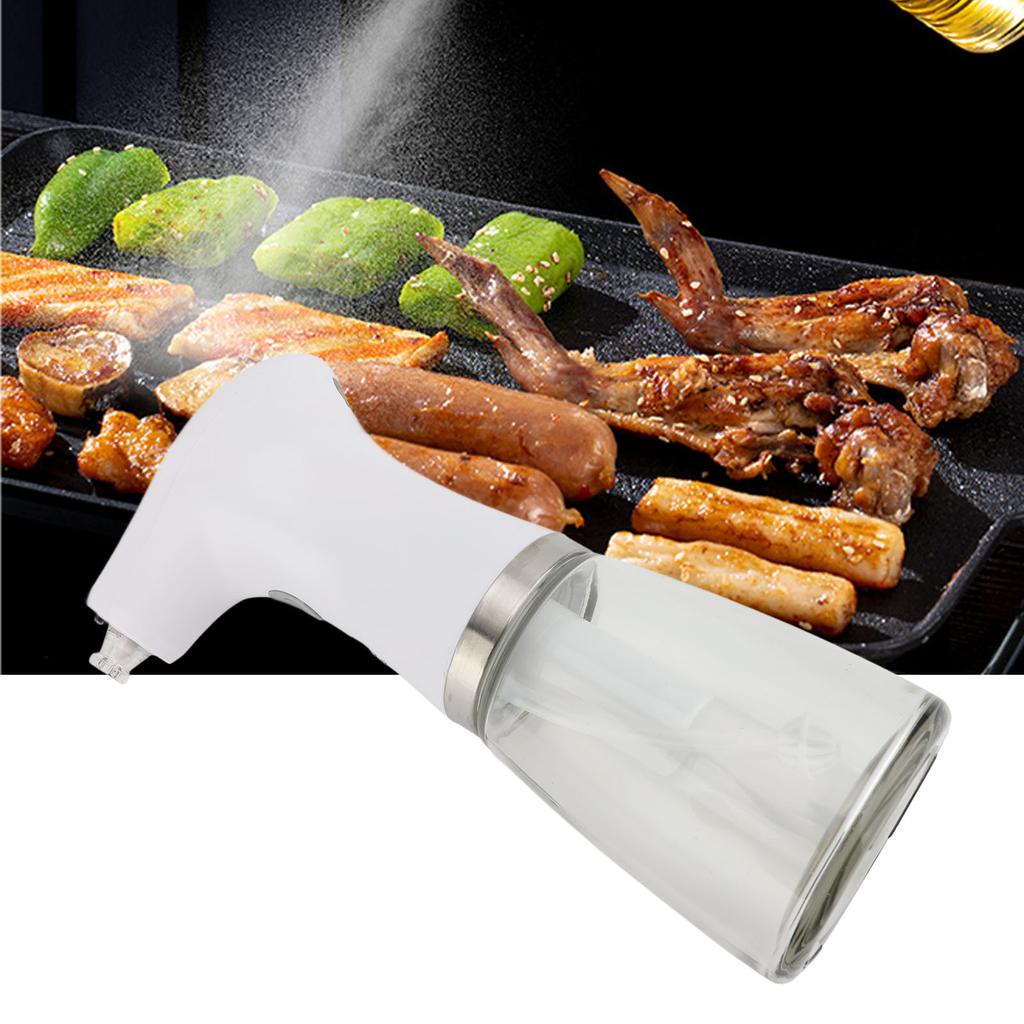 Elektrischer Ölsprüher mit LED-Licht, Glas, kontinuierliches Sprühen, einstellbare elektrische Ölspenderflasche