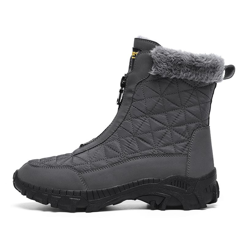 

38-47 Зимние ботинки Нескользящие износостойкие уличные хлопковые зимние ботинки с толстой подошвой Высокие хлопковые ботинки Мужские зимние ботинки 43 серый