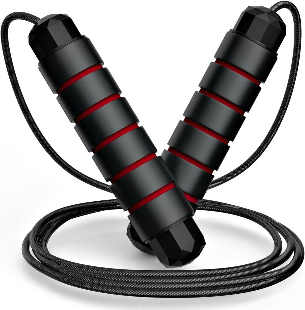 Jump Rope Anti-Tangle Fast Jump Rope Cable with Ball Bearings for Ladies Male and Kids Adjustable Size Steel Jump Rope Work Practical Use