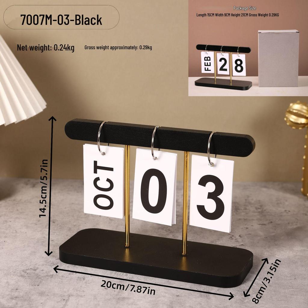 Simple Wood Flip Calendar: Perpetual Desk Ornament & Photo Prop