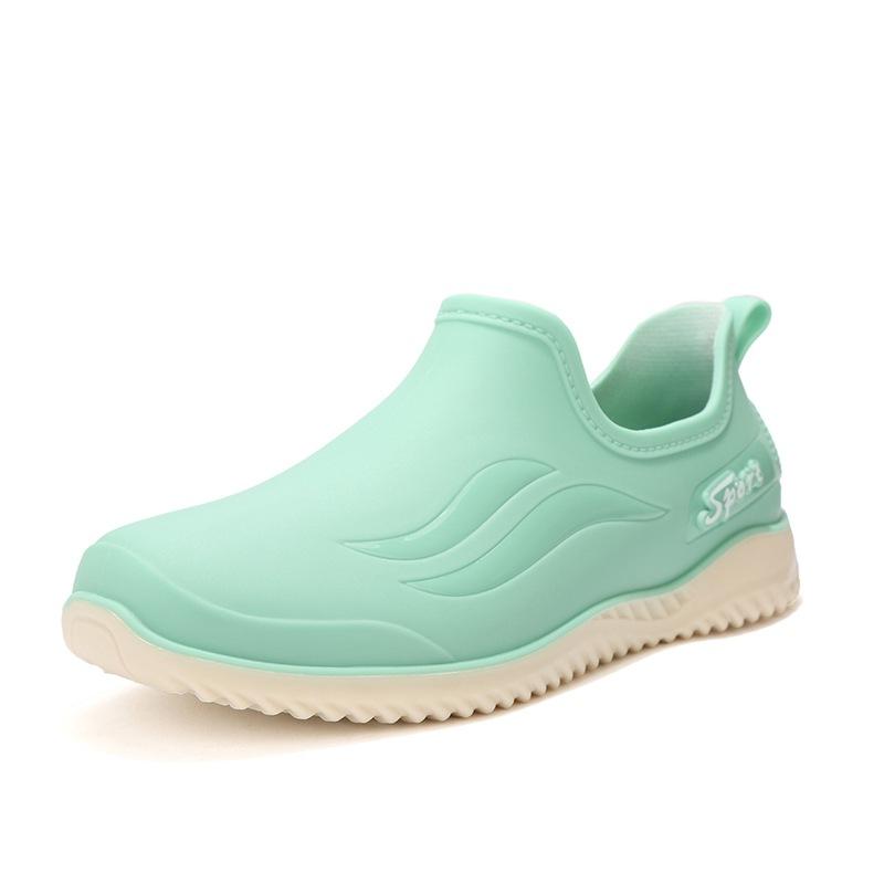 

Модная дождевая обувь женская взрослая низкая обувь для воды женская с мелким вырезом студенческая верхняя одежда интегрированные резиновые туфли модные во все сезоны 40 зелёный