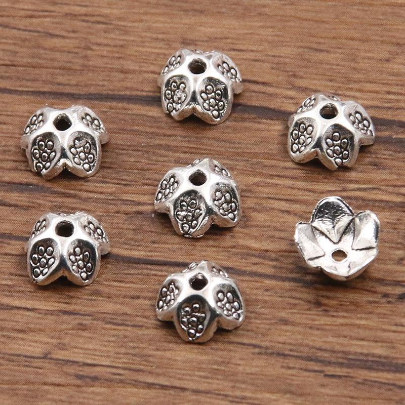 Antique Silver Flower Spacer Beads: Multi-Style, Hollow Design for DIY Bracelets & Necklaces