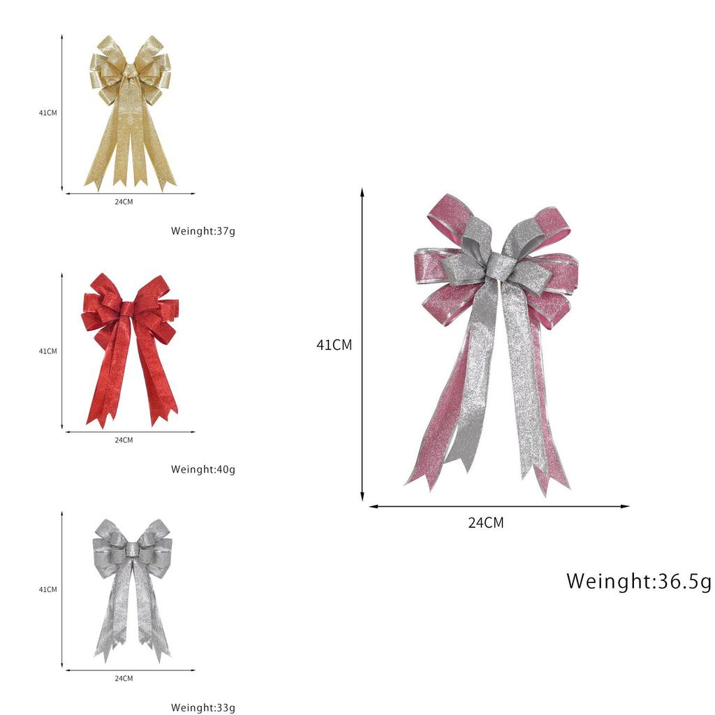 Charming Fabric Christmas Bow Decorations In Assorted Colors For Stylish Holiday Decor