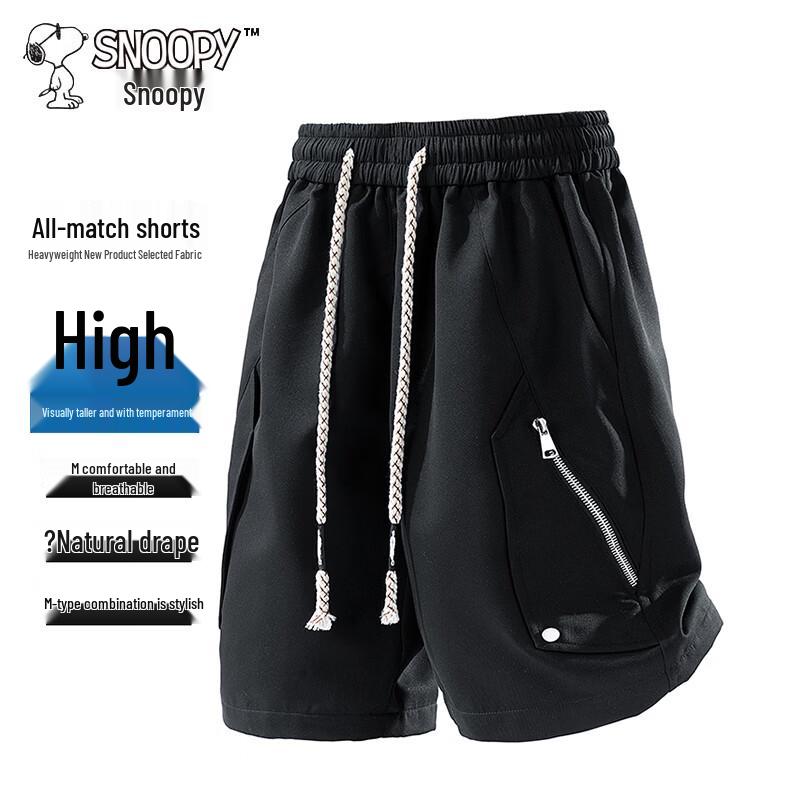 

SNOOPY Men s Loose Fit Summer Cargo Shorts L