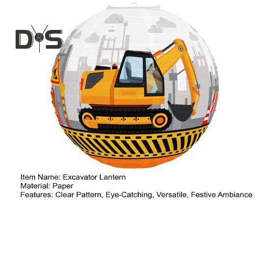 Excavator Paper Lanterns Construction Theme Party Decor Festive Atmosphere Creator for Doors Bedrooms Living Rooms