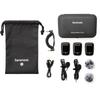 Saramonic Blink500ProX-B2R-JPWB 2.4G Wireless Microphone System: 2 Transmitters with Onboard Recording Function, 1 Receiver, Black, Lavalier