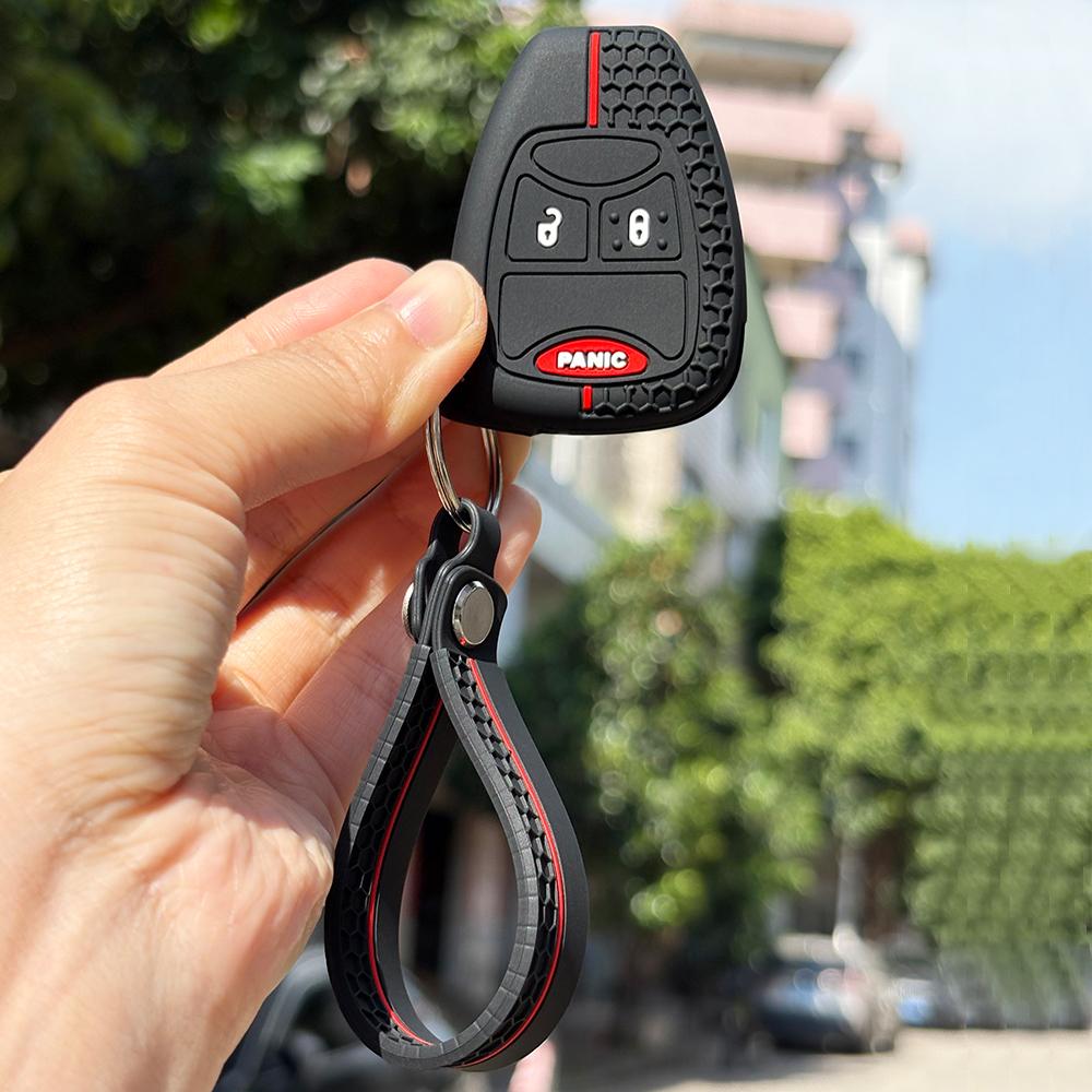 Car Key Caps Case Cover With Keychain Holder For Jeep Grand Cherokee Patriot Compass For Dodge Avenger Caliber For Chrysler 300c