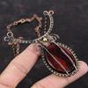 Roter Feuer Labradorit Kupfer Halskette Kupferdraht gewickelter Schmuck Handgefertigte verstellbare Halskette Edelsteinschmuck zum Geschenk Drahtwickel-Halskette