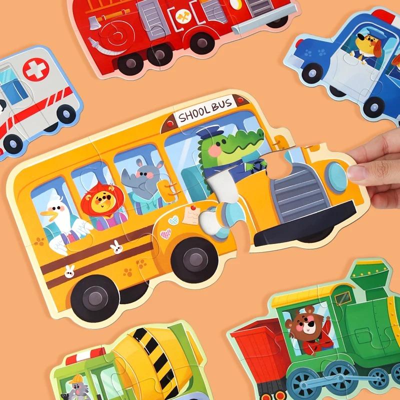 Lovely Wooden Cartoon Animal Jigsaw Puzzles Game Montessori Baby Puzzle Toy for Kindergarten Kid Early Learning Education