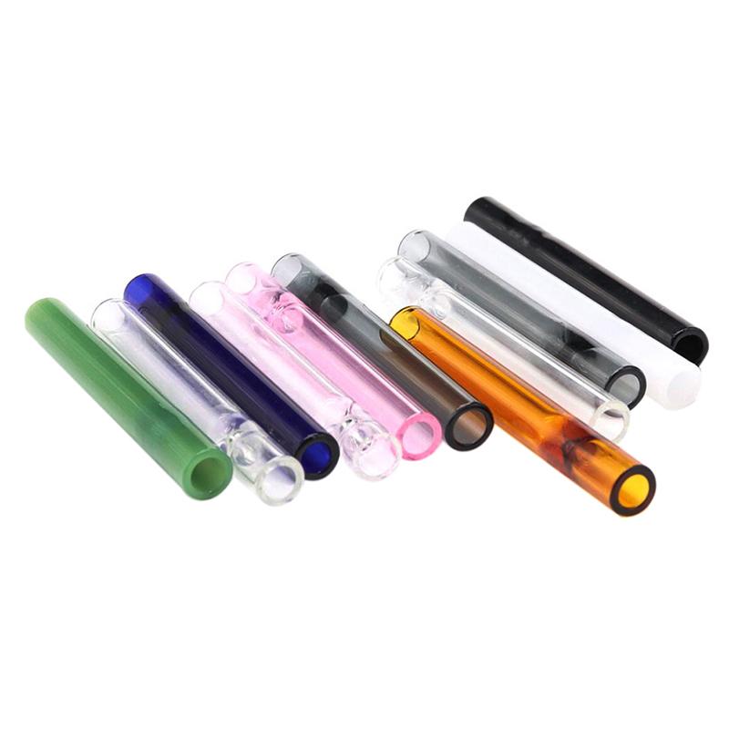 Reusable Clear Glass Tube Drinking Straws Multicolor Glass Tube Water Straw