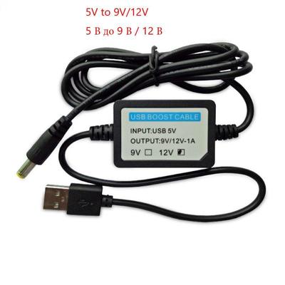 Kabel doładowania USB 5 V do 9 V/12 V 1A moduł Step Up Booster konwerter mocy Adapter 2.1x5.5mm wtyczka do wentylatorów routera głośniki