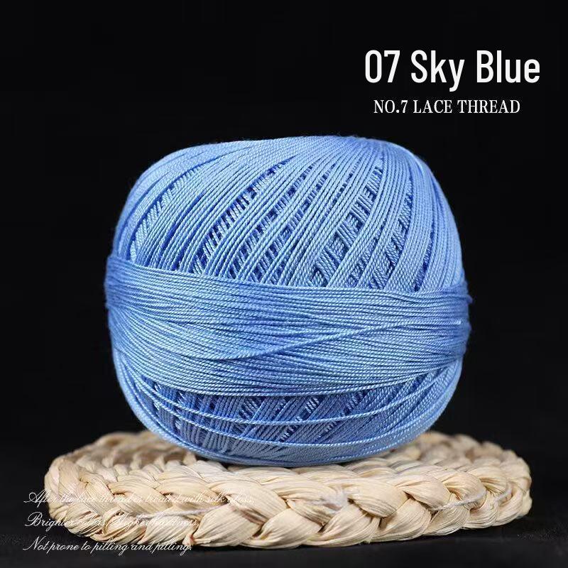 No. 7 Pure Cotton Silk Lace Yarn – Hand-Knitted, Strong Twist, Soft Half-Sleeve Crochet Yarn