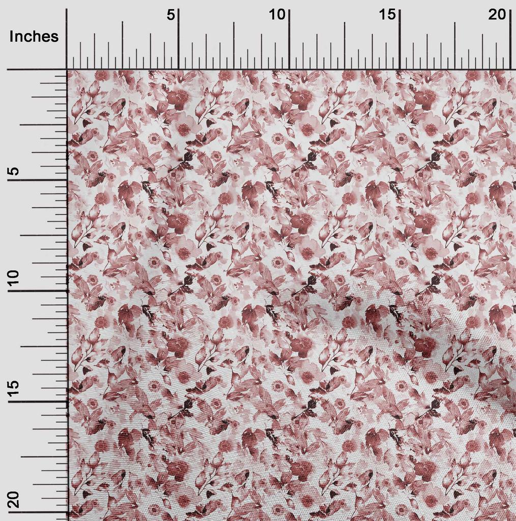 oneOone Cotton Flex Dark Rose Brown Fabric Water Color Sewing Craft Projects Fabric Prints By Yard 40 Inch