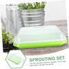 DOITOOL 1 Set Sprouter Tray with Lid Cultivation Germination Nursery Sprouting Tray Wheatgrass Soybean Grower for Garden Home Office