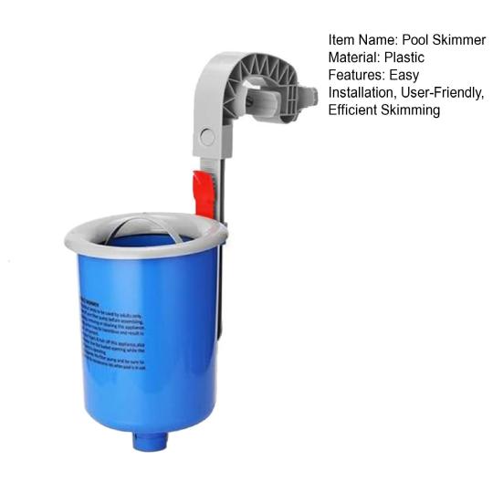 Plovoucí automatický skimmer na hladinu bazénu nástěnný skimmer s nastavitelným držákem vyjímatelný skimmerový koš na nečistoty pro nadzemní bazén