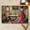 Vintage Bathroom Metal Tin Sign Woman Dressing Retro Wall Art Home Garage Decor