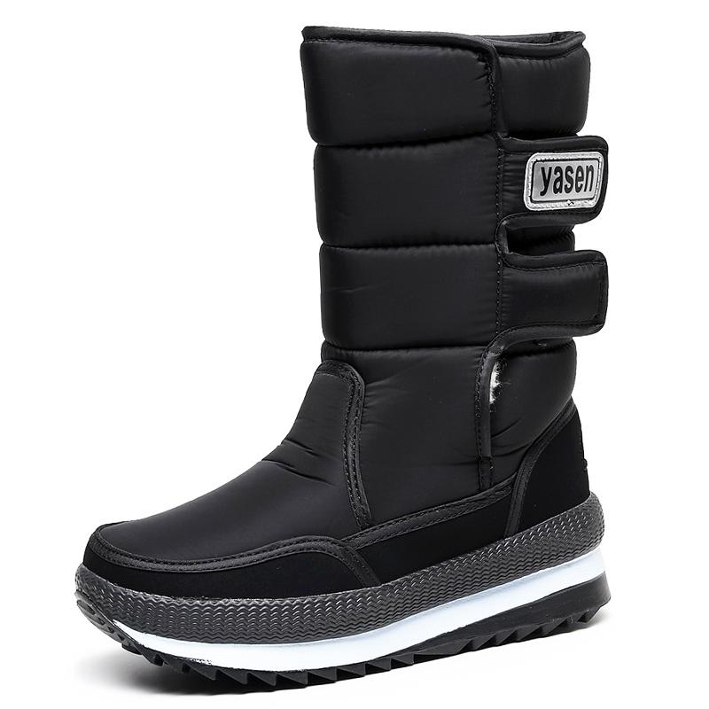 Snow Boots For Women Waterproof Winter Boots  Thick Fur Winter Shoes Slip-Resistant Girls Boots Female Botas Mujer Botas Red 39 36