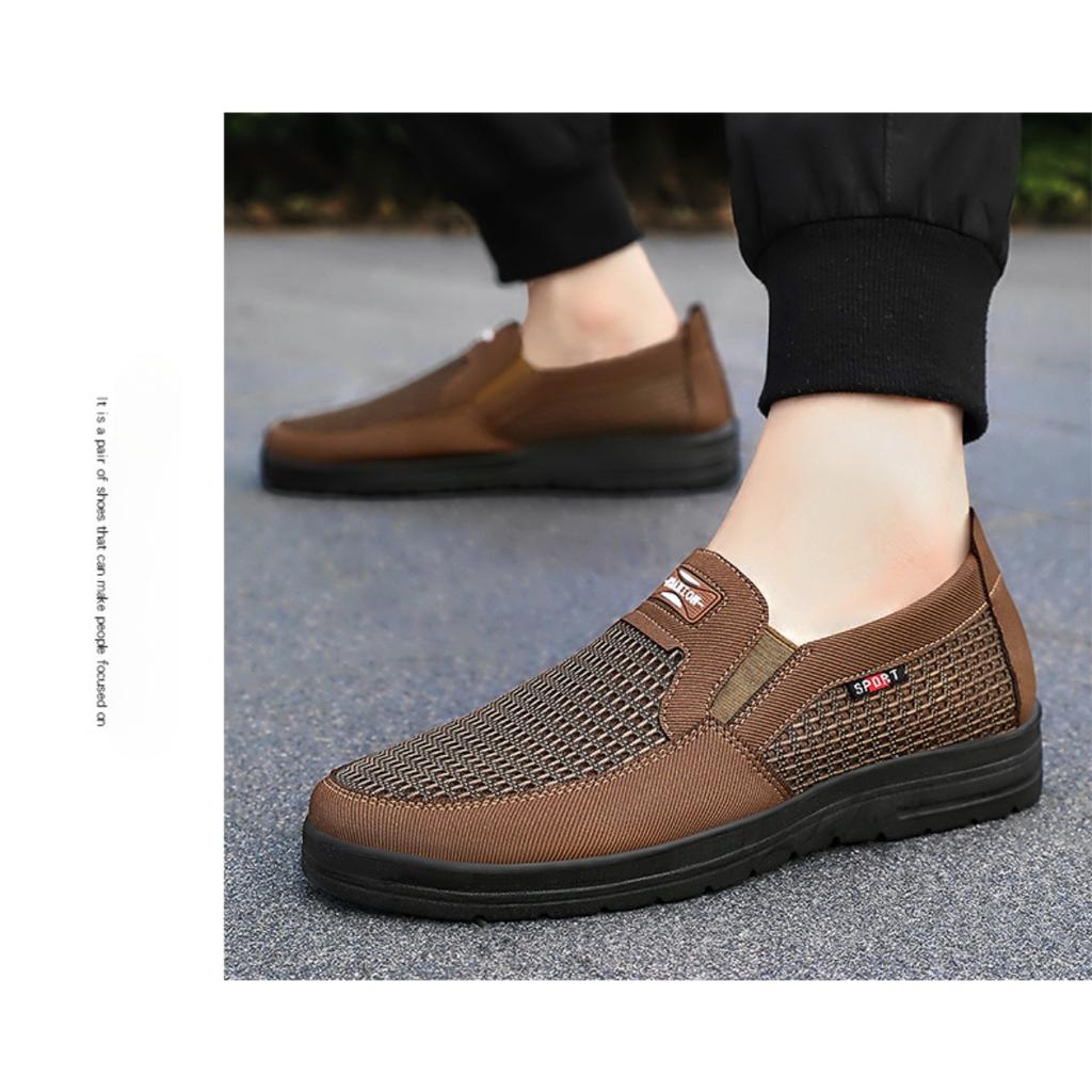 Pantofi de plasă respirabili pentru bărbați, Pantofi cu talpă moale ușori, Pantofi cu gură joasă