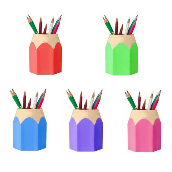 Liebevoller Farbblock-Desktop-Stifthalter Home Make-up Pinsel Aufbewahrungsbox Behälter