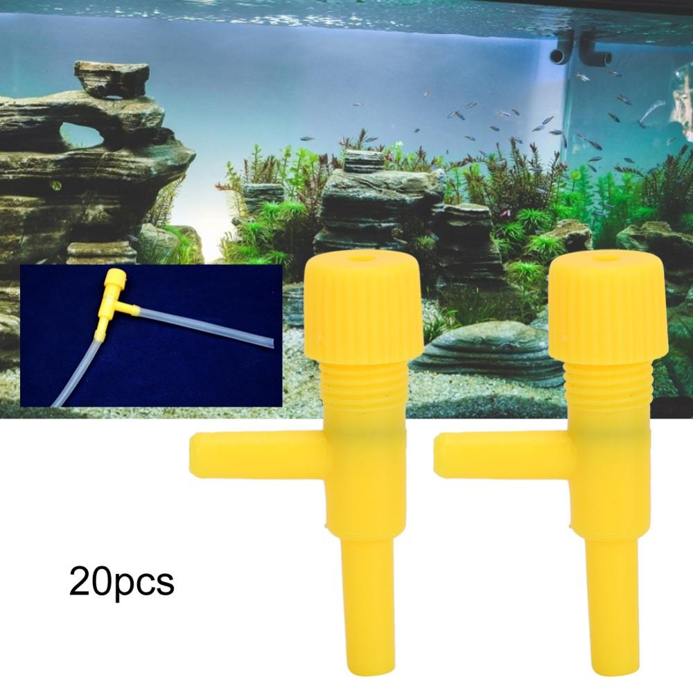 20PCS Set Single Way Air Flow Regulator Plastic Fish Tank Accessories Aquarium