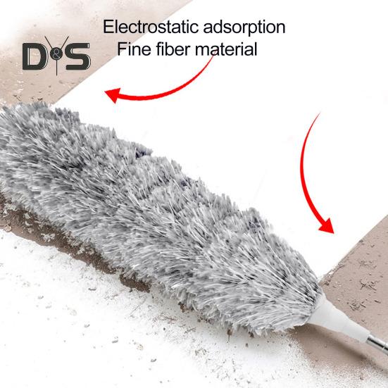 Teleskop-Staubwedel mit einziehbarem Griff, ausziehbarer Staubwedel, Staubentfernungsset mit Mehrkopf-Ersatz