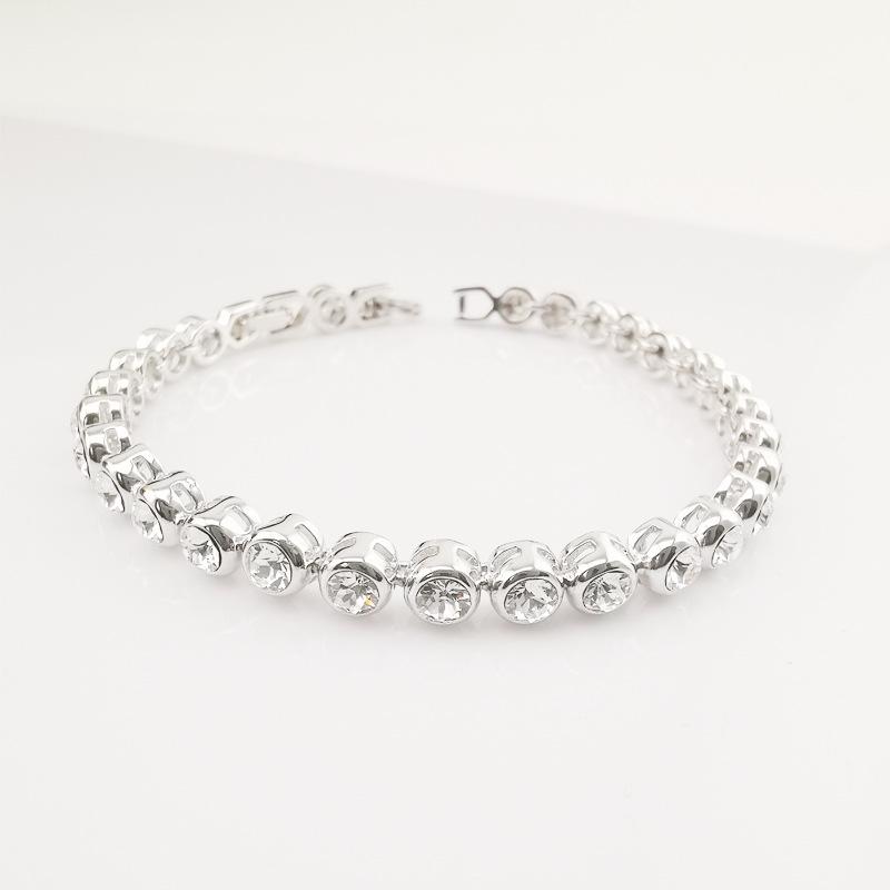 

Кристальный теннисный браслет из белого золота с медным покрытием – Высококлассный европейский и американский стиль для женщин белого золота