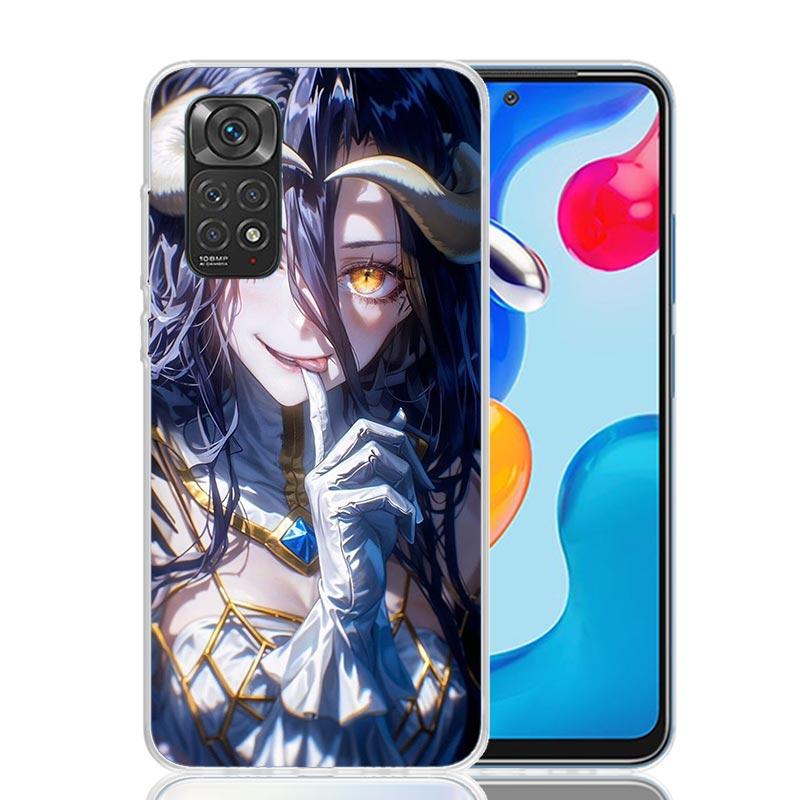 Albedo Overlord Anime Phone Case For Xiaomi Redmi Note 15 14 13 12S 12 Pro Plus 11S 11E 11 11T 10S 10 Art Soft Pattern Cover Red