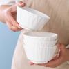 Haoya Jingdezhen Elegant White Ceramic 5-Inch Rice Bowl Set