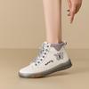 Women's 2025 Butterfly Embroidery Martin Boots - New Autumn/Winter High-Top Casual Versatile White Short Boots, Plus Size Available.