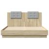 Bed Frame with Headboard Sonoma Oak Finish 120 x 200 cm Engineered Wood