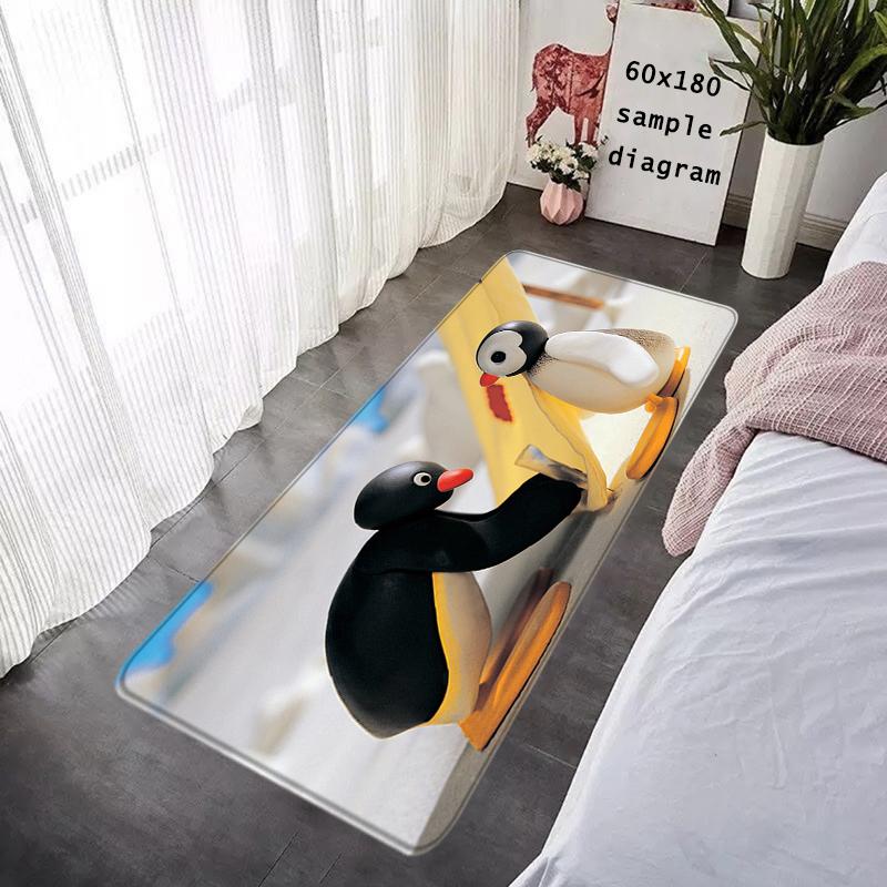 Door Mats Cute Pingu Penguin Interior Foot Rug Welcome Floor Mat for Entryway Soft Hallway Carpet Kitchen Rugs Fluffy Home Decor
