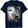 Funny Cat Ufo Selfie TShirt Saucer Graphic Tee With Curious Cat Taking Picture Unisex Casual Crew Neck Short Sleeve Shirt