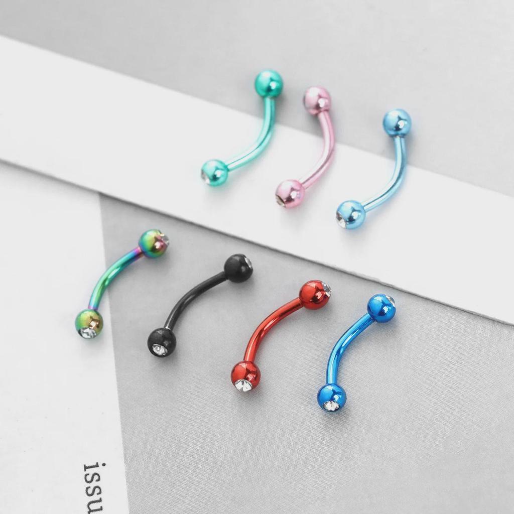 Hot Sale 316 Stainless Steel Color Dumbbell Diamond Eyebrow and Navel Jewelry