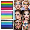 Palette di Colori Arcobaleno a Base d'Acqua per il Viso Pittura Corporea Lavabile Strisce di Colore per Pittura Facciale Festival Cosplay Trucco Regalo