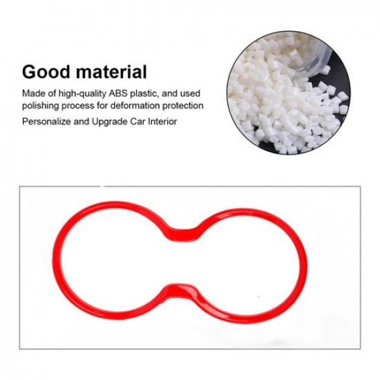 Front Gear Shift Cup Holder Cover Trim Ring for Jeep Grand Cherokee 2011-21 Red